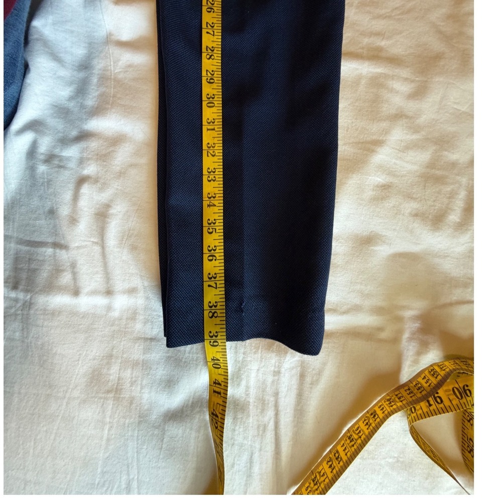 Zara Man Navy Blue Textured Wool Blend Slim Dress Pants USA 31 1564/321/430/40 - Picture 7 of 10